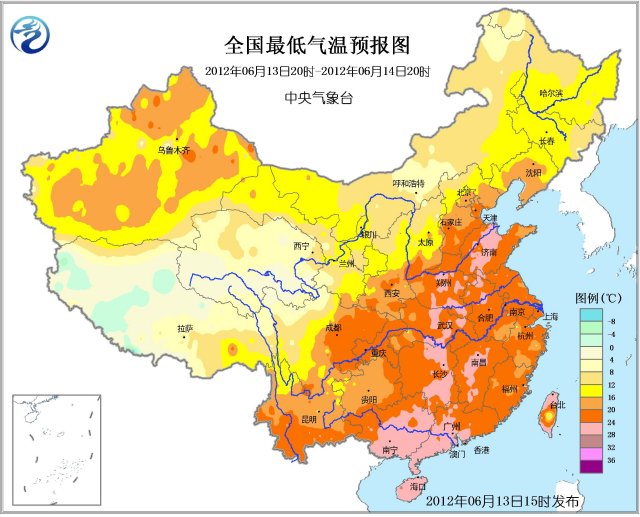 今日全国最低气温预报图